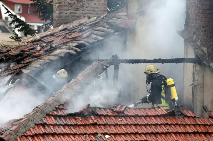 Firefighters battling house fire