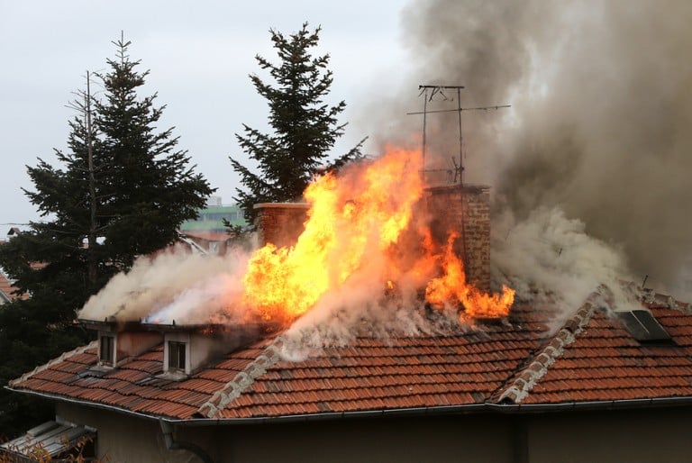 burning roof